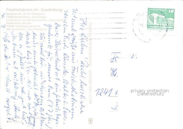 Friedrichsbrunn Harz Sanatorium Ernst Thälmann FDGB Bettenha – Bild 2