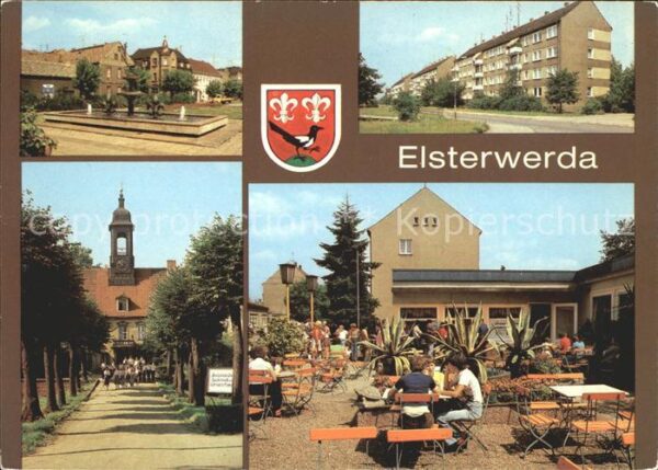 Elsterwerda Wappenbrunnen Markt EisCafe