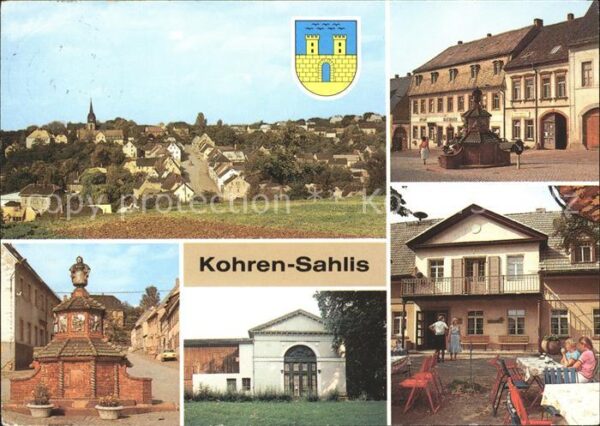 Kohren-Sahlis Markt Töpferbrunnen Gaststätte Lindenvo