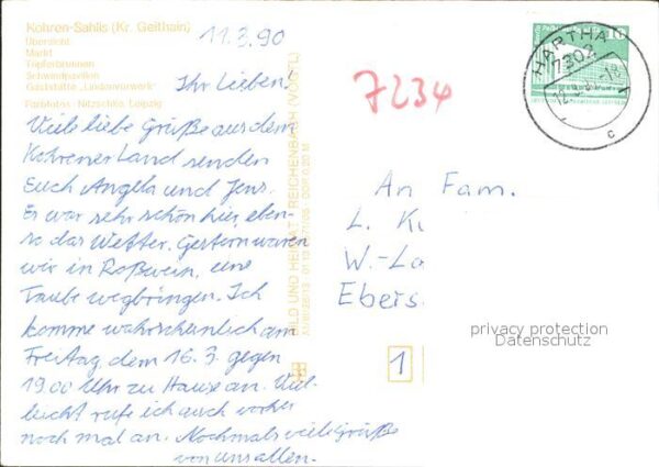 Kohren-Sahlis Markt Töpferbrunnen Gaststätte Lindenvo – Bild 2