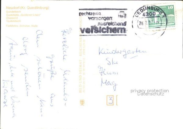 Neudorf Quedlinburg Gondelteich Gaststätte Goldener Löwe Te – Bild 2