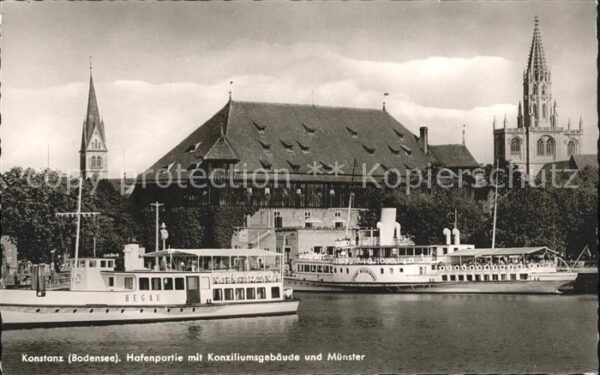 Dampfer Seitenrad Stadt Meersburg Konstanz Hafenpartie Ko
