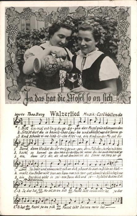 Liederkarte Walzerlied Ja das hat die Mosel an sich