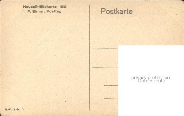 Kuenstlerkarte F. Simm Posttag Neuzeit-Bildkarte 155 – Bild 2