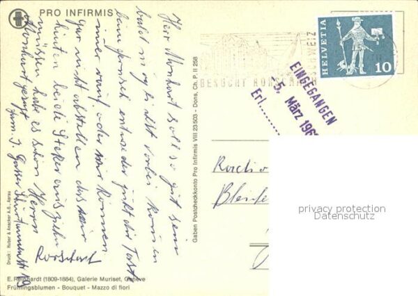 Blumen Frühlingsblumen Künstlerkarte E. Reinha – Bild 2