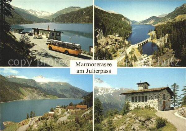 Postbus Marmorerasee Julierpass Kirchlein Marmo