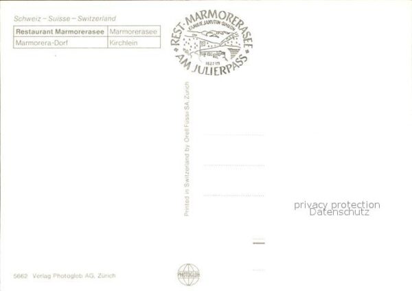 Postbus Marmorerasee Julierpass Kirchlein Marmo – Bild 2
