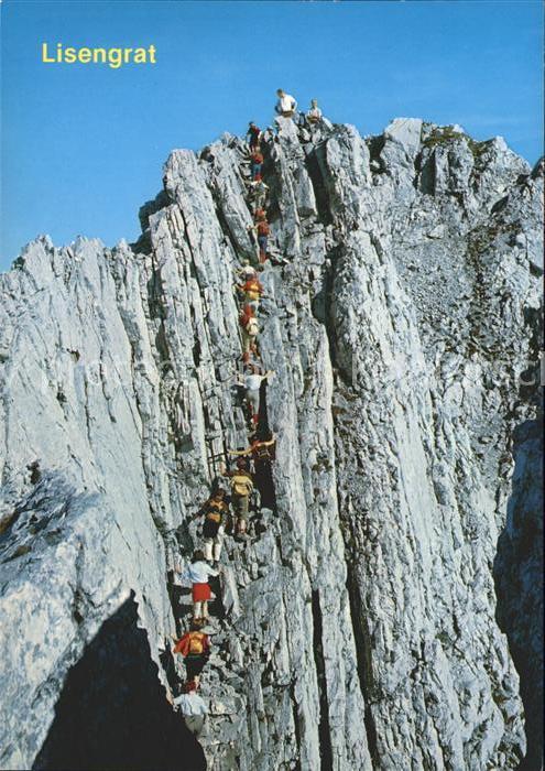 Bergsteigen Klettern Lisengrat Abstieg Rotsteinpass Säntis