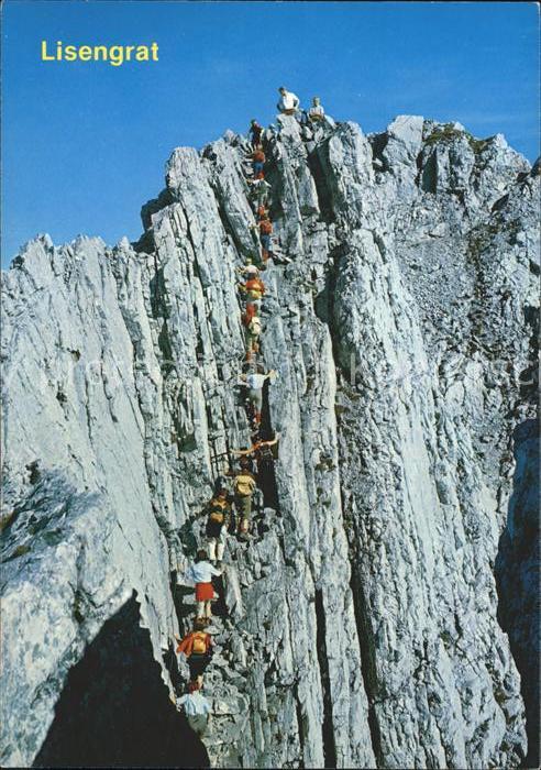 Bergsteigen Klettern Lisengrat Säntis Abstieg Rotsteinpass