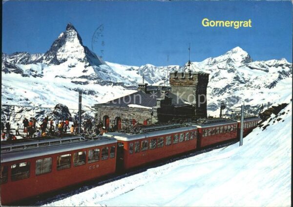 Zahnradbahn Station Gornergrat Zermatt Matterhorn D