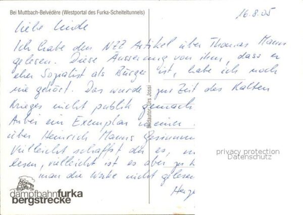 Eisenbahn Dampfbahn Furka-Bergstrecke Muttbach-Be – Bild 2