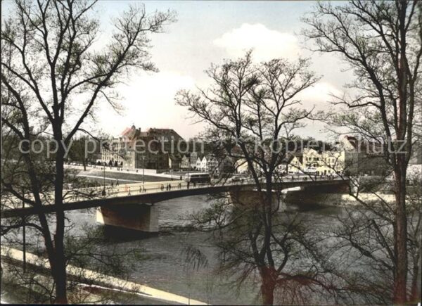 Ingolstadt Donau Donaubrücke und Südufer Altstadt