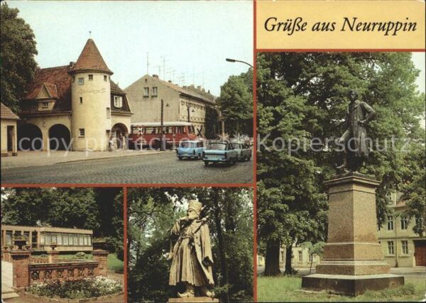 Neuruppin Schinkeldenkmal HO-Cafe-Tempelgarten Rh