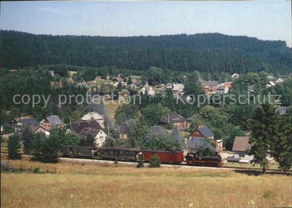 Schoenheide Erzgebirge Museumsbahn Dampflok mit Kuhberg Neuhei