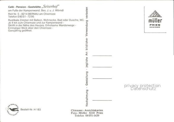 Bernau Chiemsee Cafe Pension Restaurant Seiserhof – Bild 2