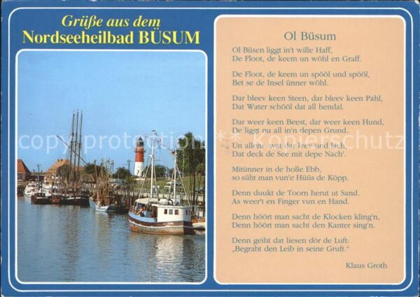 Buesum Nordseebad Hafen Leuchtturm Gedicht von Klaus Grot