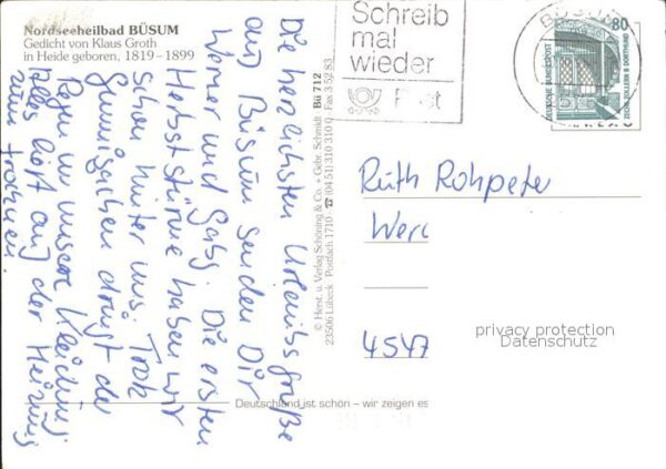 Buesum Nordseebad Hafen Leuchtturm Gedicht von Klaus Grot – Bild 2