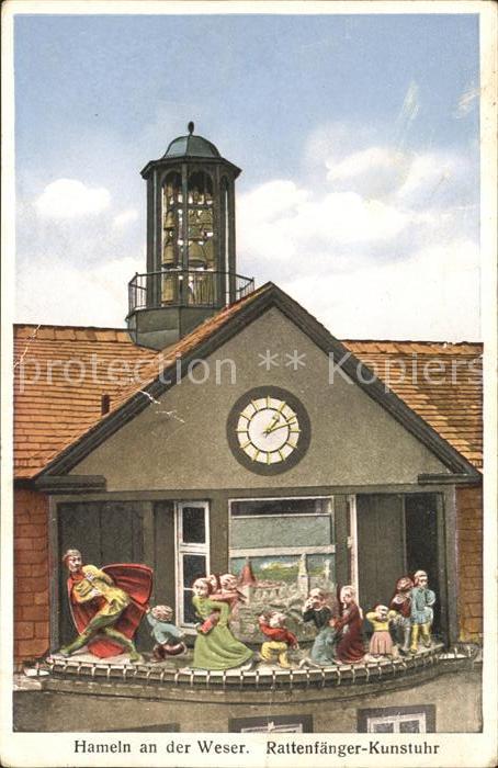 Hameln Weser Rattenfänger Kunstuhr mit Glockenspiel