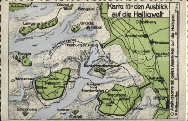 Nordfriesland Übersichtskarte der Halligwelt