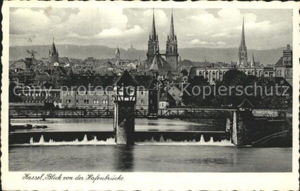 Kassel Blick von der Hafenbrücke Kirchen