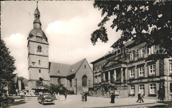 Detmold Marktplatz mit Rathaus und Kirche