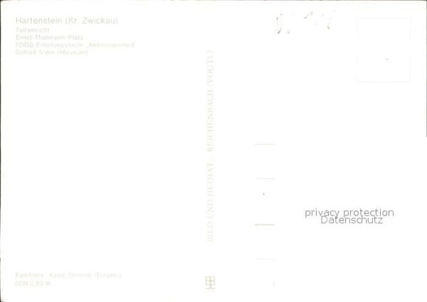 Hartenstein Zwickau Teilansicht Ernst Thälmann Platz FDGB E – Bild 2
