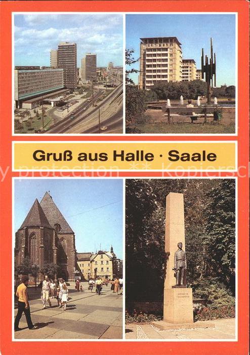 Halle Saale Ernst Thälmann Platz Leninallee Hochhäu