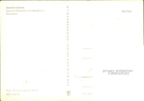 Saalfeld Saale Konsum Gaststätte Kulmberghaus Gastraum – Bild 2