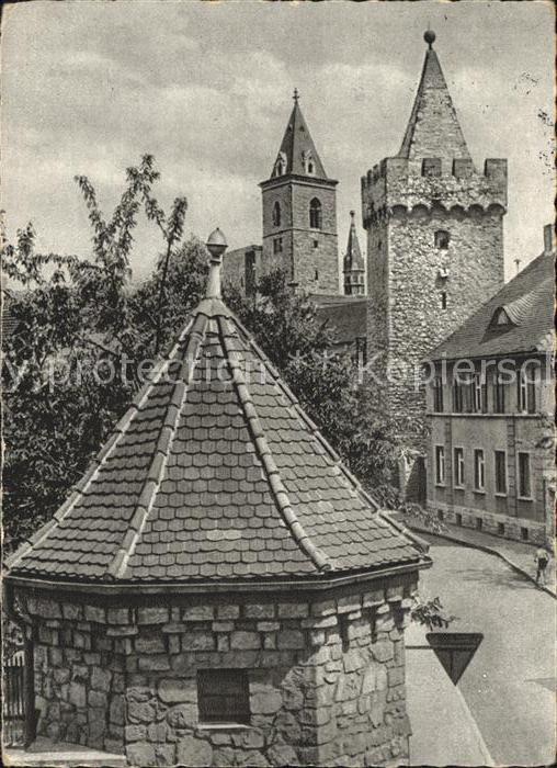 Stassfurt Turmgasse mit Eulenturm und Schiefem Tu