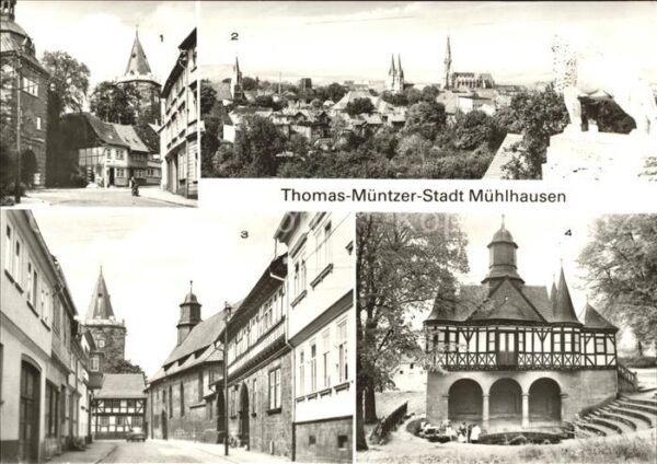 Muehlhausen Thueringen Am Frauentor Blick vom Stadtberg Holzst