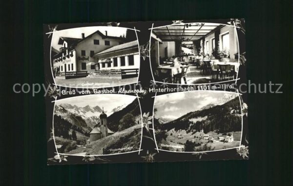 Hinterhornbach Gasthof Alpenrose Gastraum Kirche Ortsa