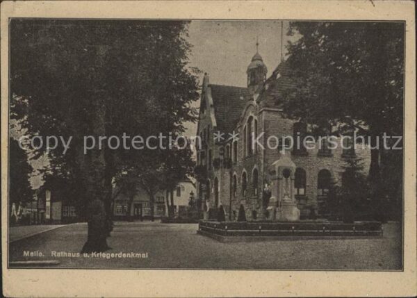 Melle Osnabrueck Rathaus und Kriegerdenkmal