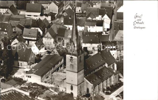 Erbach Rheingau Fliegeraufnahme Kirchenpartie Buchhandl