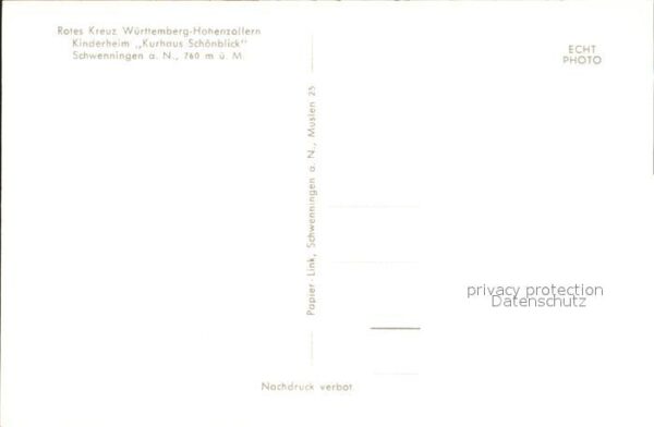 Schwenningen Neckar Kinderheim Kurhaus Schönblick Rotes Kre – Bild 2