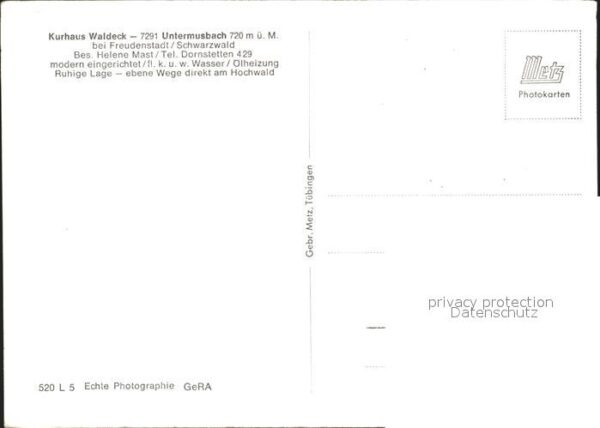 Untermusbach Freudenstadt Kurhaus Waldeck – Bild 2