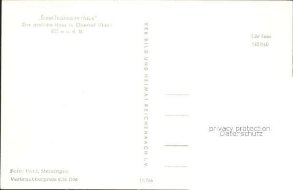 Oberhof Thueringen Ernst Thälmann Haus – Bild 2