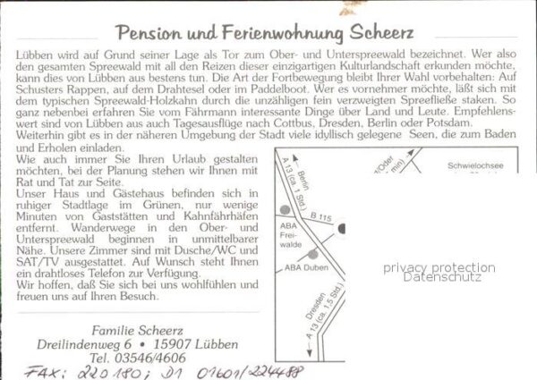 Luebben Spreewald Pension Ferienwohnung Scheerz – Bild 2