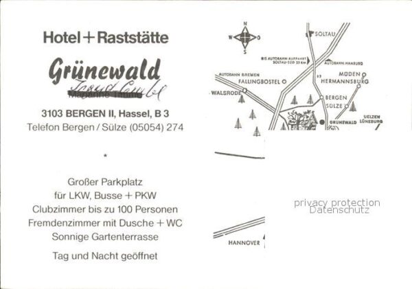 Hassel Celle Hotel und Raststätte Grünewald Gastraum – Bild 2