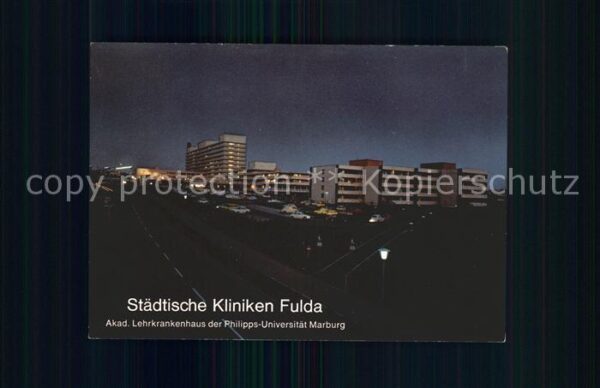 Fulda Städt Kliniken bei Nacht