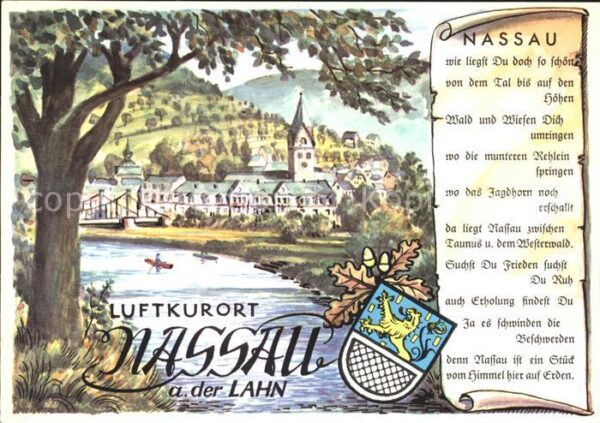Nassau Bad Ortsblick Illustration Gedicht