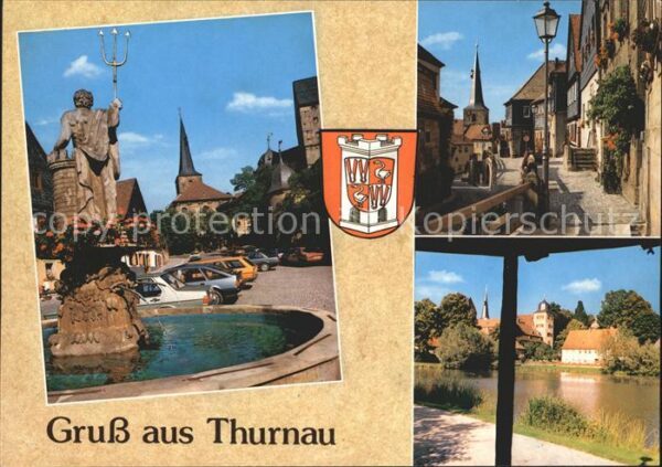 Thurnau Neptunbrunnen Dorfpartie