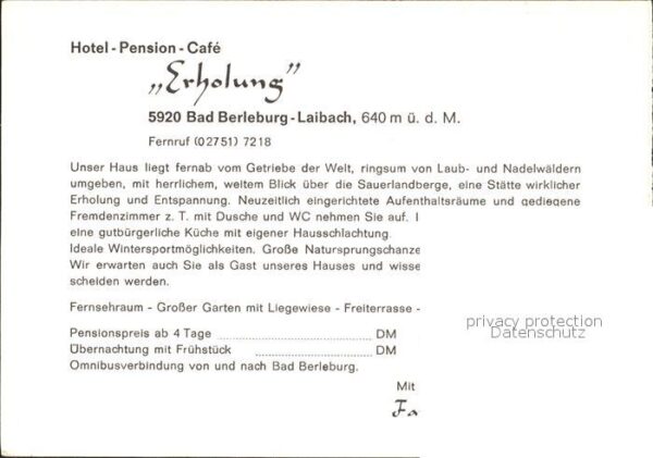 Laibach Bad Berleburg Hotel Pension Cafe Erholung – Bild 2