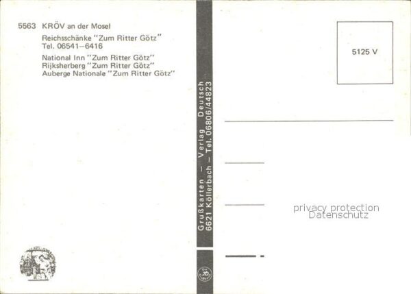 Kroev Mosel Reichsschenke Zum Ritter Götz Gastraum – Bild 2