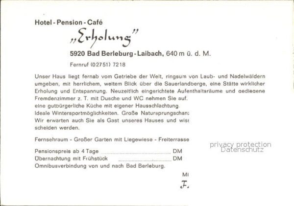 Laibach Bad Berleburg Hotel Pension Cafe Erholung – Bild 2