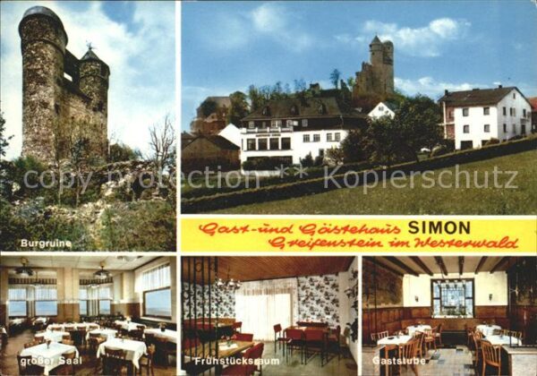 Greifenstein Hessen Burgruine Gästehaus Simon Gr Saal Frühs