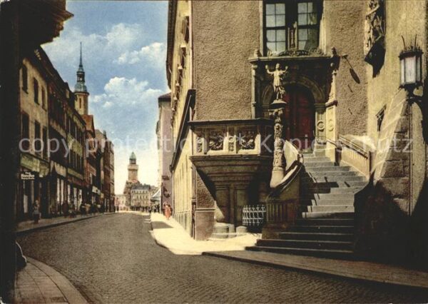 Goerlitz Sachsen Histor Rathaustreppe Brüderstr Mönch un