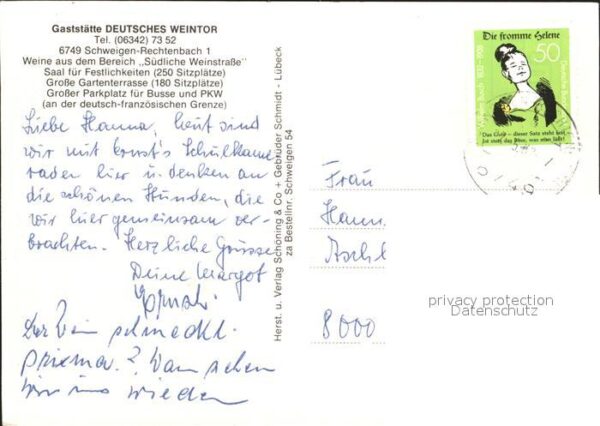Rechtenbach Schweigen-Rechtenbach Gaststätte Deutsches Weintor Kaminzimme – Bild 2
