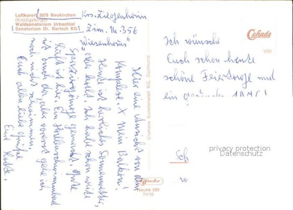 Neukirchen Knuellgebirge Sanatorium Dr Bartsch Urbachtal Teilans – Bild 2