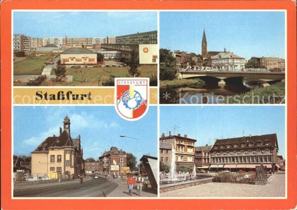 Stassfurt Leninring Bodebrücke Blick zur Post Kar