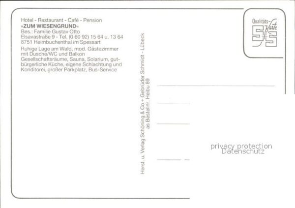 Heimbuchenthal Hotel Restaurant Cafe Zum Wiesengrund – Bild 2